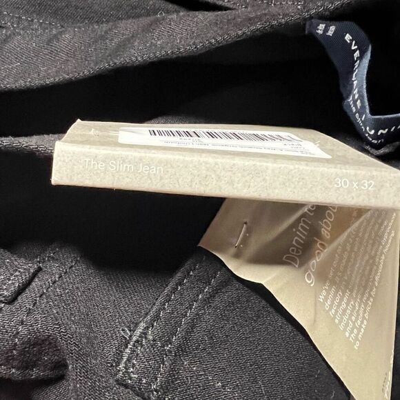 Everlane The Slim 4-Way Stretch Organic Jean | Uniform Black Mens Size 30x32 NWT - Picture 8 of 11